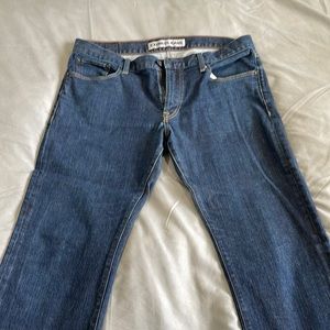 Express mens jeans slim fit straight leg dark blue color no fade